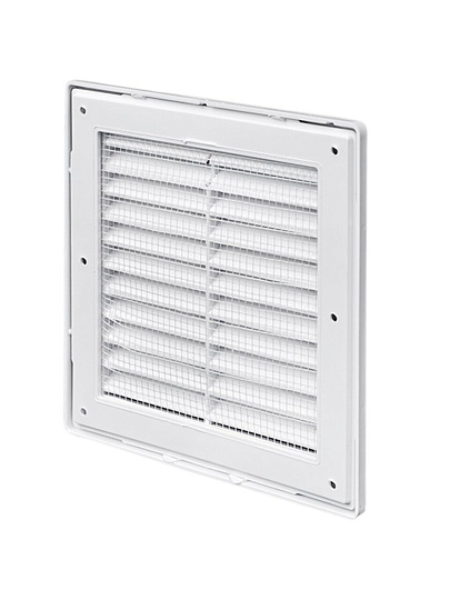 Решетка вентиляционная пластик, разъемная, 180х180 мм, с сеткой, Event, Э1818Р