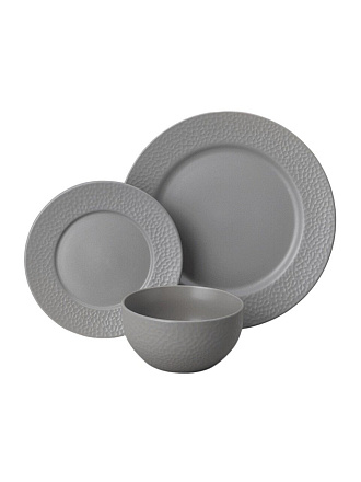 Сервиз столовый керамика, 12 предметов, на 4 персоны, Lefard, Saturn, 191-286, серый