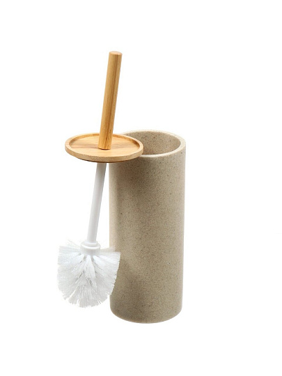 Ерш для туалета Бамбук, напольный, 10.2x25.3/38 см, полистоун, бежевый, RE0821AA-TOH