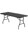 Стол садовый сталь, 180х70х74 см, прямоугольный, пластиковая столешница, черный, C010219