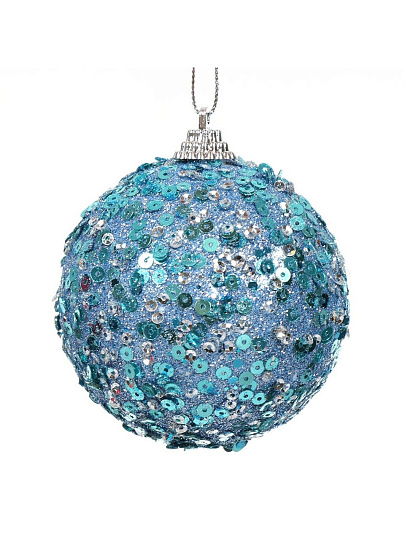 Елочный шар голубой, 8 см, SYPMQA-102116