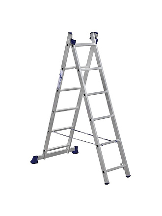 Лестница 2 секции, 6 ступеней, алюминий, 2.52 м, 150 кг, Alumet, 5206