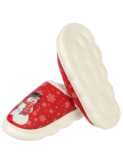 Тапки для женщин, полиэстер, красно-белые, р. 36-37, Снеговички, A210404