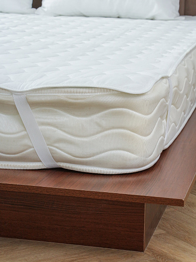 Наматрасник 140х200 см, бязь, синтепон, на резинке, Бэлио, 200 г/м2, Комфорт, стеганый, НСК-140
