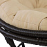 Кресло искусственный ротанг, Папасан, 84х100х108 см, черный, бежевый, подушка, 110 кг, КР-002 - фото 3