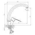Смеситель для кухни, Decoroom, с картриджем, хром, DR23021 - фото 3