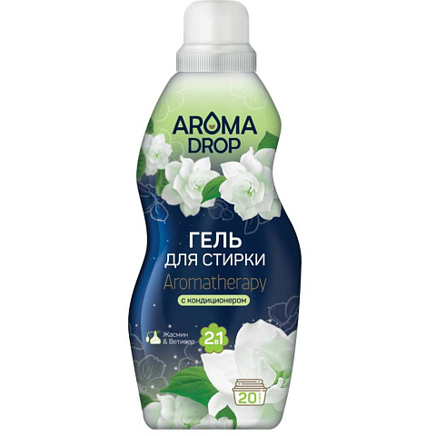 Гель для стирки Aroma Drop, 1 л, универсальный, Жасмин и Ветивер 2в1