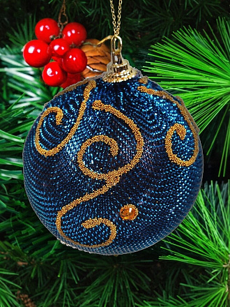 Елочный шар бирюзовый, 8 см, SYPMQB-102140