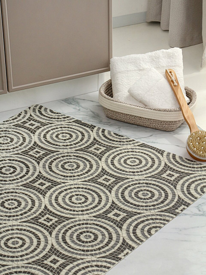 Коврик для ванной, антискользящий, 0.8х15 м, вспененный ПВХ, Вилина, Виктория, V33-grey