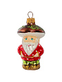 Елочное украшение Дедушка грибок, 10 см, стекло, ФУ-569