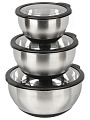 Набор мисок нержавеющая сталь, круглый, 3 шт, 16, 20, 24 см, с крышкой, Y4-11664 - фото 3
