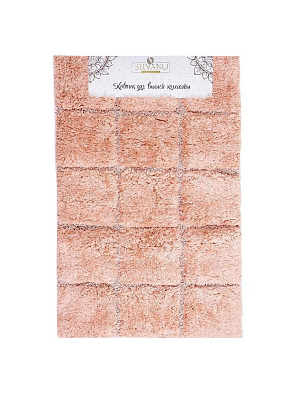 Коврик для ванной, 0.6х0.9 м, полиэстер, розовый, Silvano, Аника