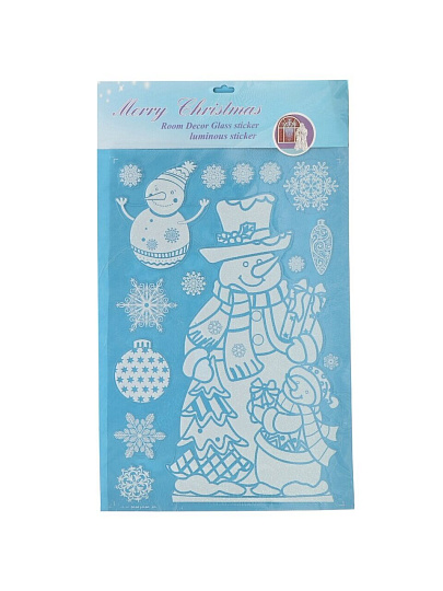 Наклейка на стекло, 30 х 51 см, в ассортименте, Новый год, Y4-5622