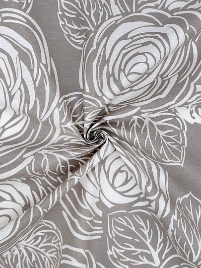 Постельное белье 2-спальное, простыня 160х200 см, 2 наволочки 70х70 см, пододеяльник 180х220 см, простыня на резинке, Bravo, поплин, Bravo Рози, Рози