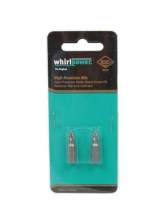 Набор бит для больших нагрузок, Whirlpower, Pz1, 25 мм, 2 шт, блистер