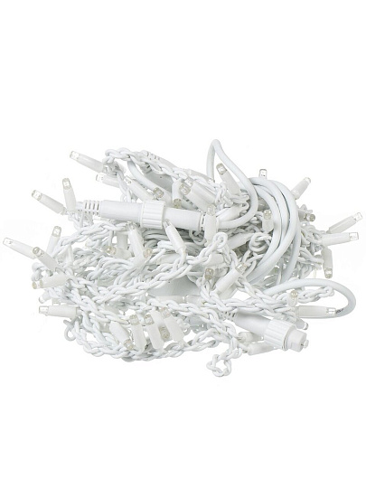 Гирлянда 120 ламп, 3х0.6 м, 1 режим, Бахрома, холодный белый свет, белая, на улице, сетевая, LED