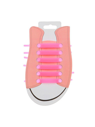 Набор шнурков силикон, плоский, 6 шт, 9 см, в ассортименте, 308-210