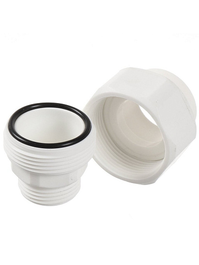 Соединение разъемное полипропилен, d20х1/2'', наружная резьба, белое, РосТурПласт