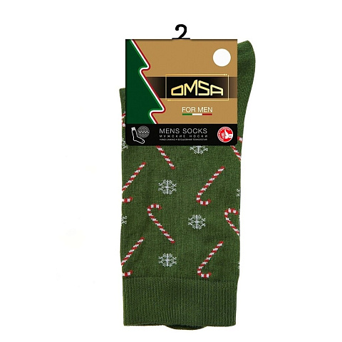 Носки для мужчин, хлопок, Omsa, Style, зеленые, р. 45-47, 505