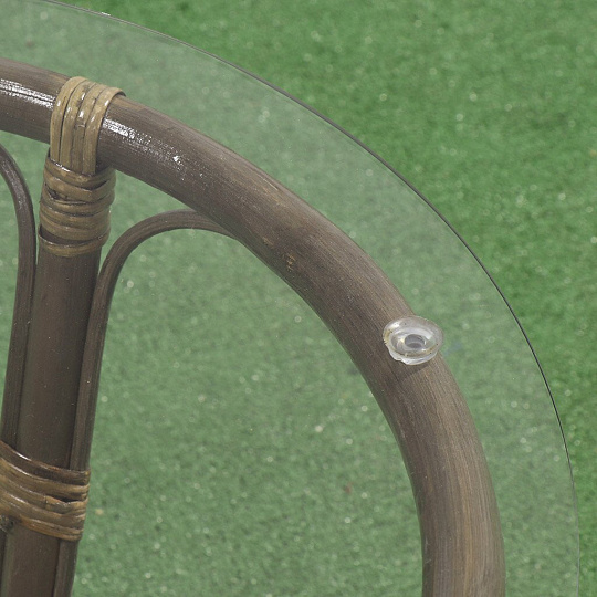 Стол садовый ротанг, Мальдивы, 55х55х56 см, круглый, столешница стеклянная, к набору AI-1808002