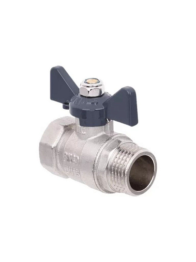 Кран для воды, 1/2'', г-ш, латунь, ручка-бабочка, AquaLink