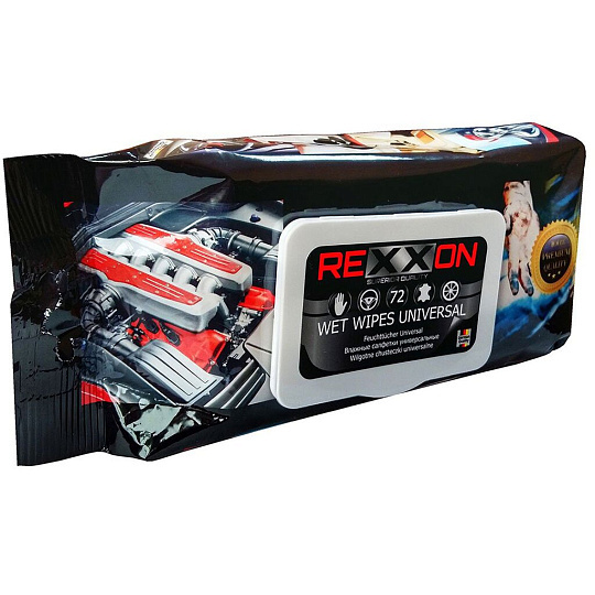 Салфетки влажные автомобильные универсальные, 72 шт, Rexxon, 2-1-2-0-1