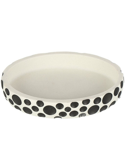 Мыльница настольная, полистоун, 14.1x10.2x2.5 см, черно-белая, BRE0214BA-SD