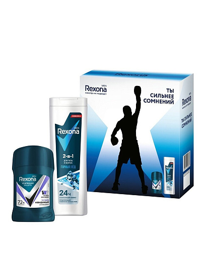 Набор подарочный для мужчин, Rexona, Active Power, шампунь 2в1 250 мл + дезодорант 150 мл