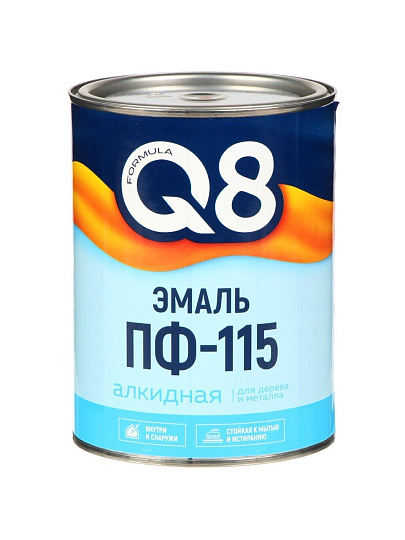 Эмаль Formula Q8, ПФ-115, алкидная, глянцевая, серая, 0.8 кг