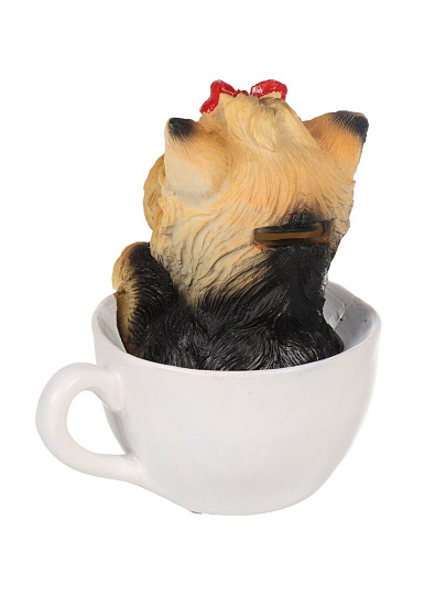 Копилка Йорк в чашке, 14 см, полистоун, Y6-10529