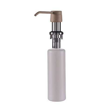 Дозатор для жидкого мыла Rossinka, встраиваемый, пластик, 300 мл, цинк, песочный, AC-22P-Sand