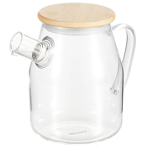 Чайник заварочный стекло, 0.8 л, с ситечком, с бамбуковой крышкой, Werner, Bambu, 51462