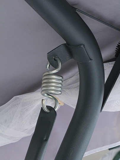 Качели садовые 3-местные, 225х136х172 см, 350 кг, Дублин, раскладываются в кровать, с москитной сеткой, серые, цветы, A51A.563, металл