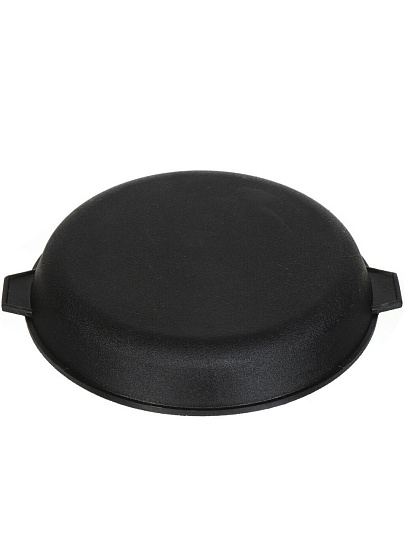 Котел чугун, 5 л, крышка-сковородка чугунная, Камская посуда, к53д