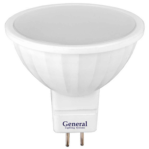Лампа светодиодная GU5.3, 10 Вт, 230 В, 4500 К, свет нейтральный белый, General Lighting Systems, GLDEN-MR16