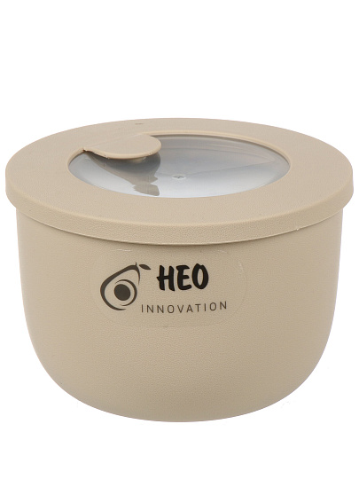 Миска пластик, 0.6 л, 12х8.2 см, латте, круглая, герметичная, Idea, Нео, М 1324