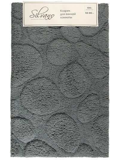 Коврик для ванной, 0.5х0.8 м, микрофибра, камень, серый, Silvano, Лиона