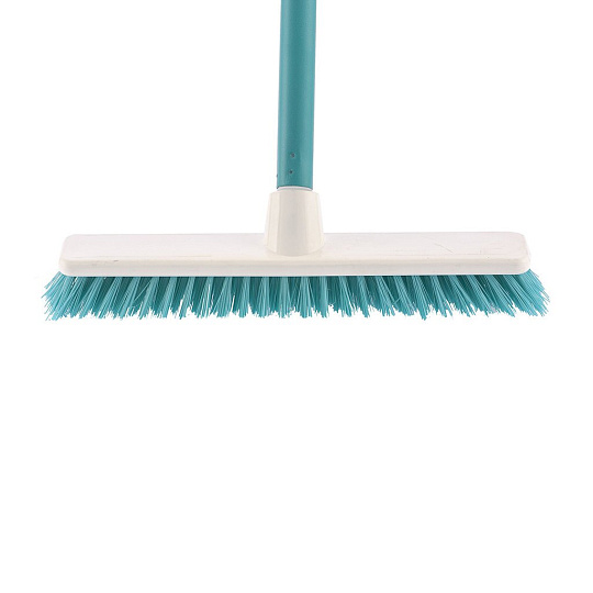 Щетка пластм. &quot;SHROBER&quot; для чистки ковров 27 см, c черенком,120 см,D22 мм, бирюз.щетина, Elfe, 93550