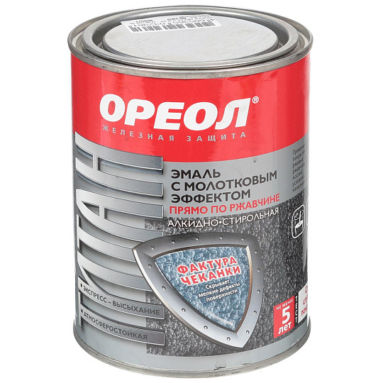Эмаль Ореол, Titan, с молотковым эффектом, темно-зеленая, 0.8 кг