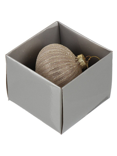 Елочное украшение Луковица Грани, 8 см, стекло, пудровые узоры, XF24-SC041