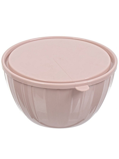 Салатник пластик, круглый, 1.7 л, с крышкой, Vanilla, Sugar&amp;Spice, SE186611005, латте