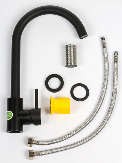 Смеситель для кухни, Juguni, с картриджем, черный, 0411.010