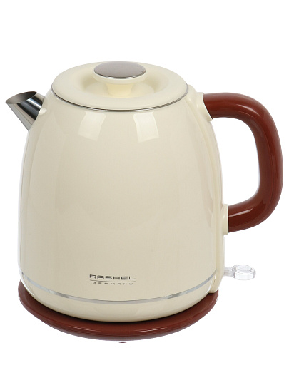 Чайник электрический RasheL, R-440-20, кремовый, 2 л, 1800 Вт, скрытый нагревательный элемент, нержавеющая сталь