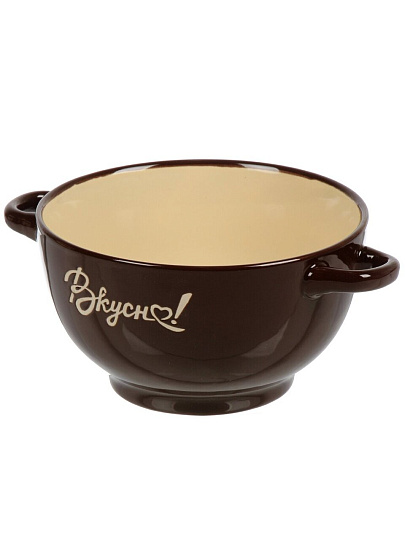 Бульонница керамика, 4 шт, 650 мл, металлическая подставка, Вкусно, ТМ Глория, 202310