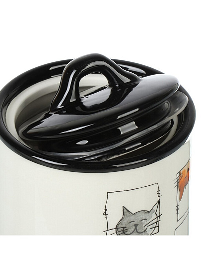 Банка для сыпучих продуктов, доломит, 0.6 л, с крышкой, Daniks, Cats