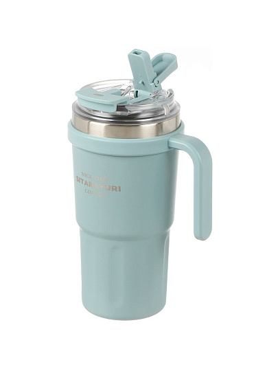 Термокружка нержавеющая сталь, 0.6 л, с ручкой, Y4-9327