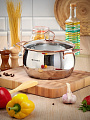 Кастрюля нержавеющая сталь, 4.5 л, крышка стекло, Daniks, Карлин, GS-01332G-22, индукция - фото 9