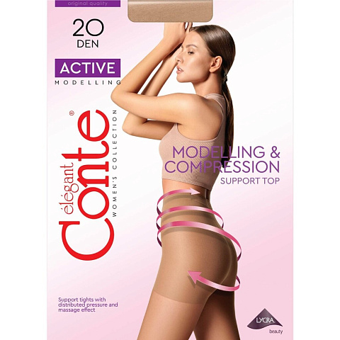 Колготки Conte, Active, 20 DEN, 5, natural/телесные, шортики утягивающие
