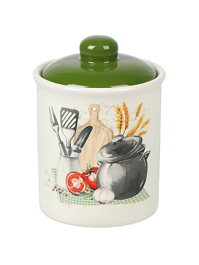 Банка для сыпучих продуктов, доломит, 0.52 л, с крышкой, Daniks, Миловидный