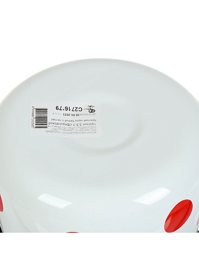 Чайник сталь, эмалированное покрытие, 3.5 л, петля, Сибирские товары, Красный горох, белый, С2716*79